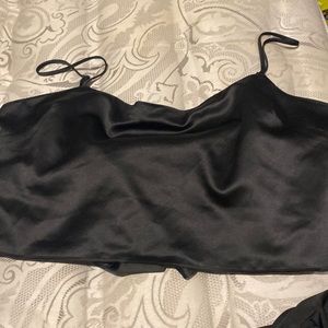 Dynamite satin crop top with back tie.